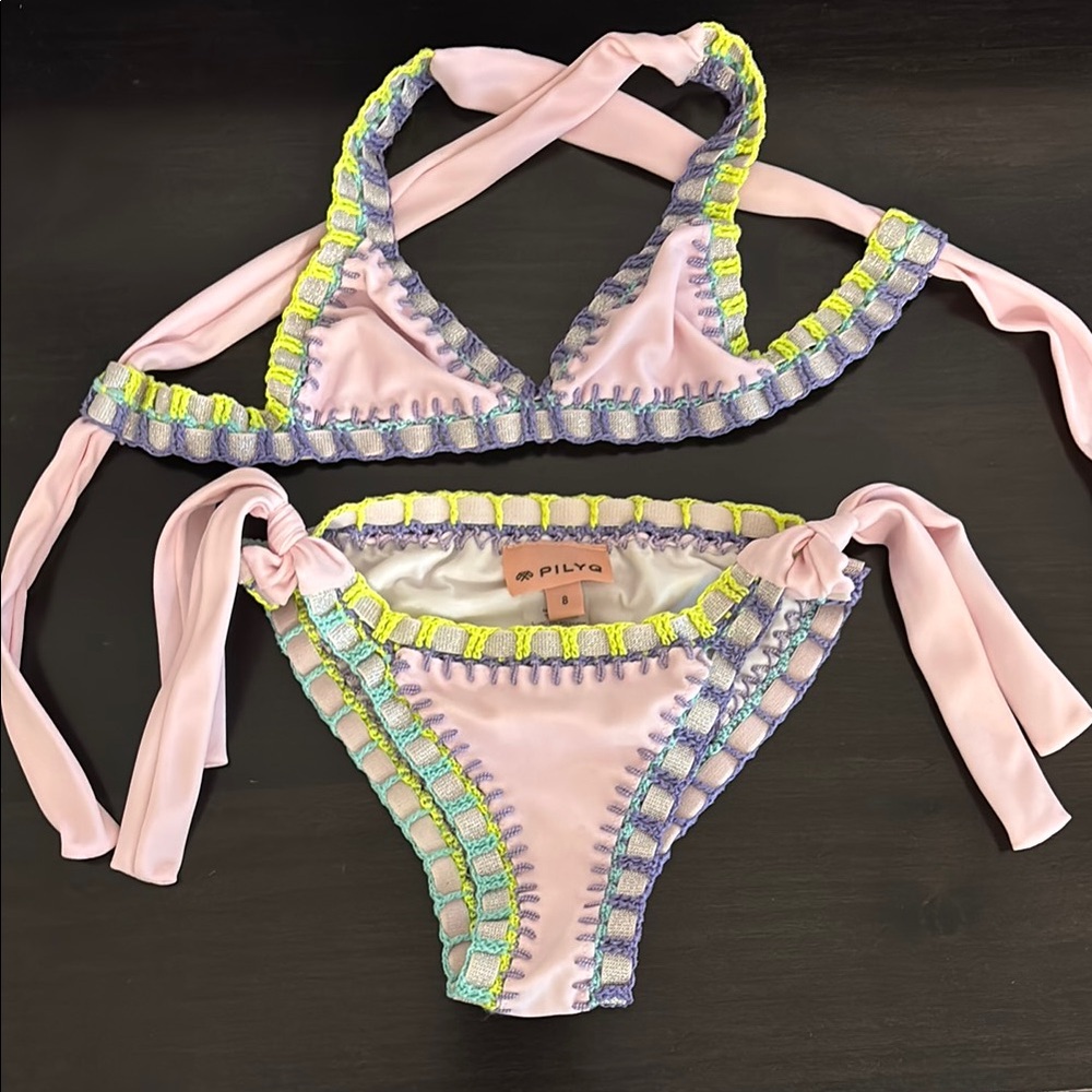 Pilyq Pink and Yellow Kids Swim Bikini